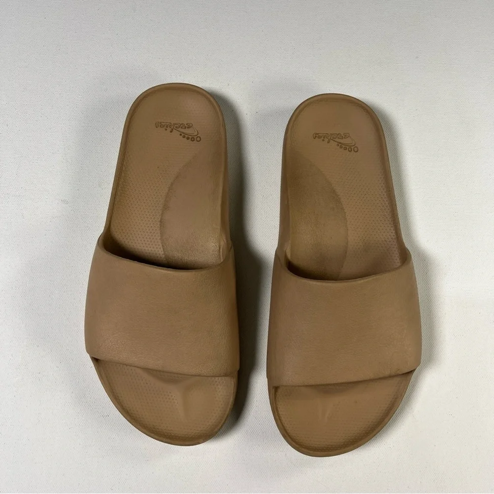 Archie's Arch Support Slide Sandals Tan Taupe Beige Nude Mens 8 Womens 9 - Picture 3 of 13